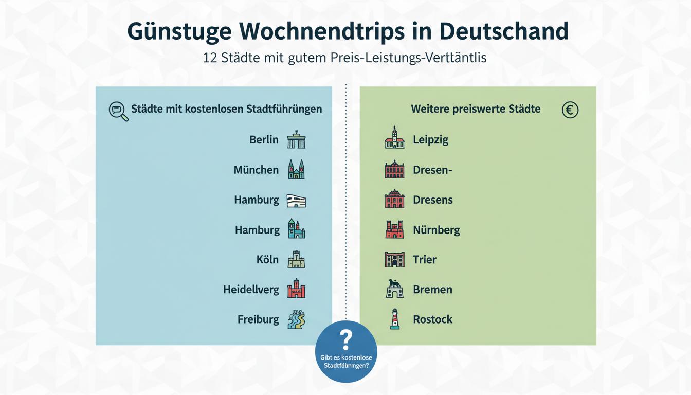 Günstige Wochenendtrips in Deutschland: 12 Städte mit gutem Preis-Leistungs-Verhältnis. 4. Gibt es kostenlose Stadtführungen?