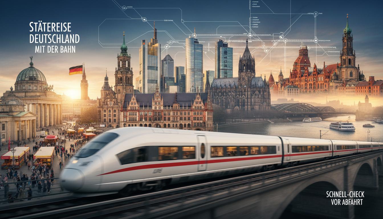 Städtereise Deutschland mit der Bahn: Die besten Städte ab Hauptbahnhof. Kurztabelle: Schnell-Check vor Abfahrt