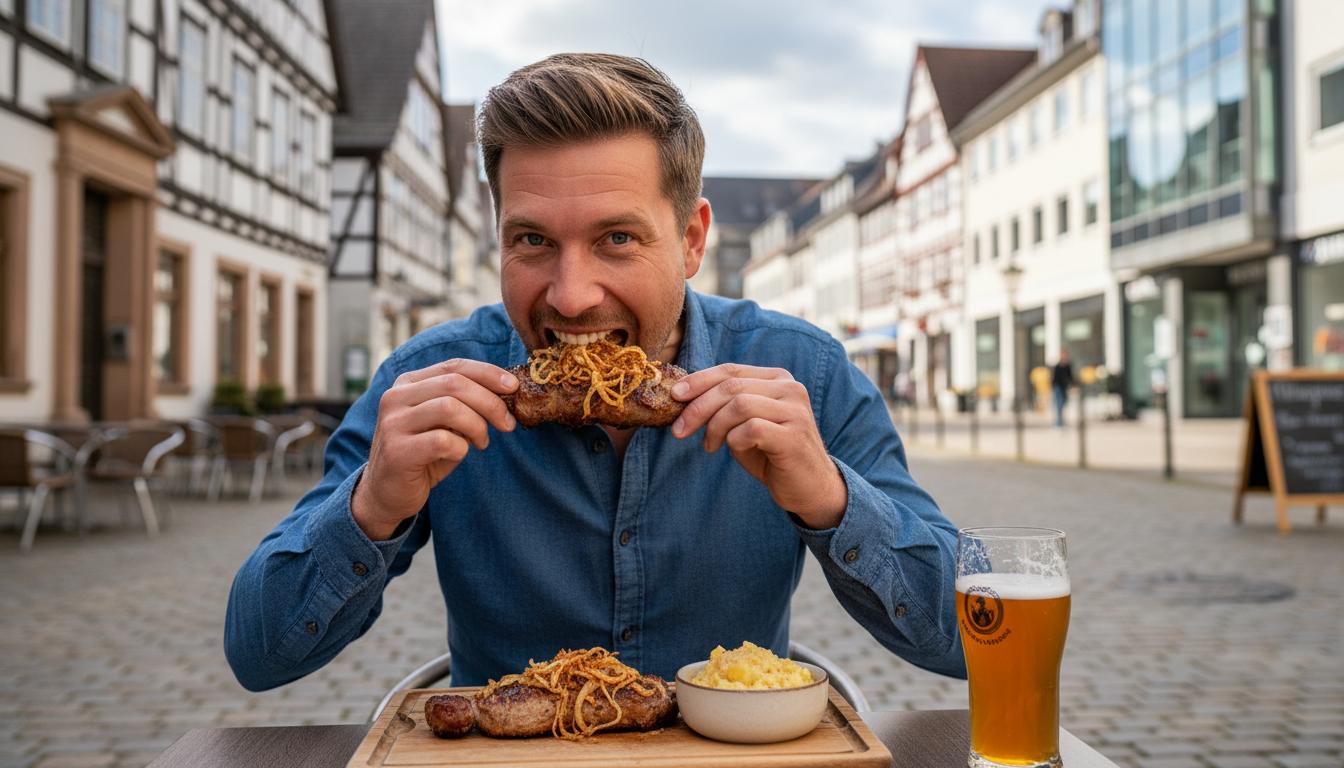 Ein Tag in Bielefeld. Mittagspause: Essen wie ein Bielefelder Ein Tag in Bielefeld. Mittagspause: Essen wie ein Bielefelder