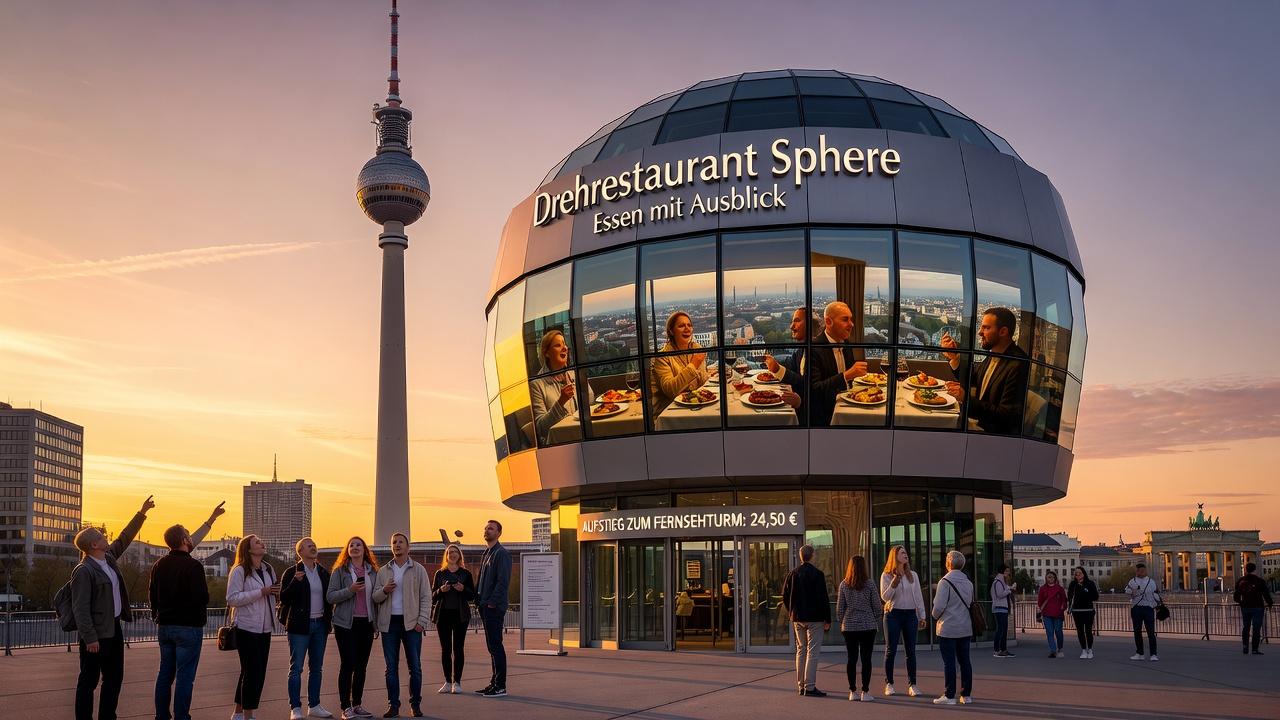Wie viel kostet der Aufstieg auf den Fernsehturm in Berlin?. Das Drehrestaurant Sphere – Essen mit Ausblick Wie viel kostet der Aufstieg auf den Fernsehturm in Berlin?. Das Drehrestaurant Sphere – Essen mit Ausblick