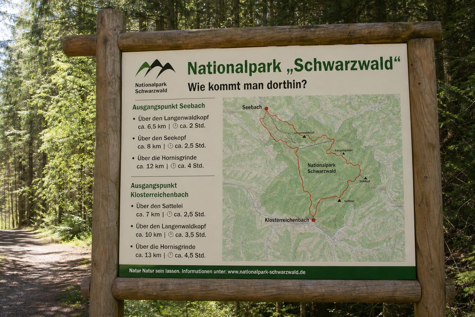 Nationalpark „Schwarzwald“. Wie kommt man dorthin? . Seebach und Klosterreichenbach als alternative Ausgangspunkte