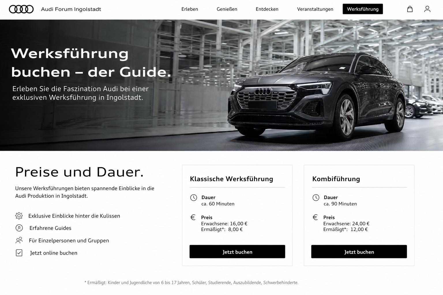 Audi Forum Ingolstadt: Werksführung buchen — der Guide. Preise und Dauer