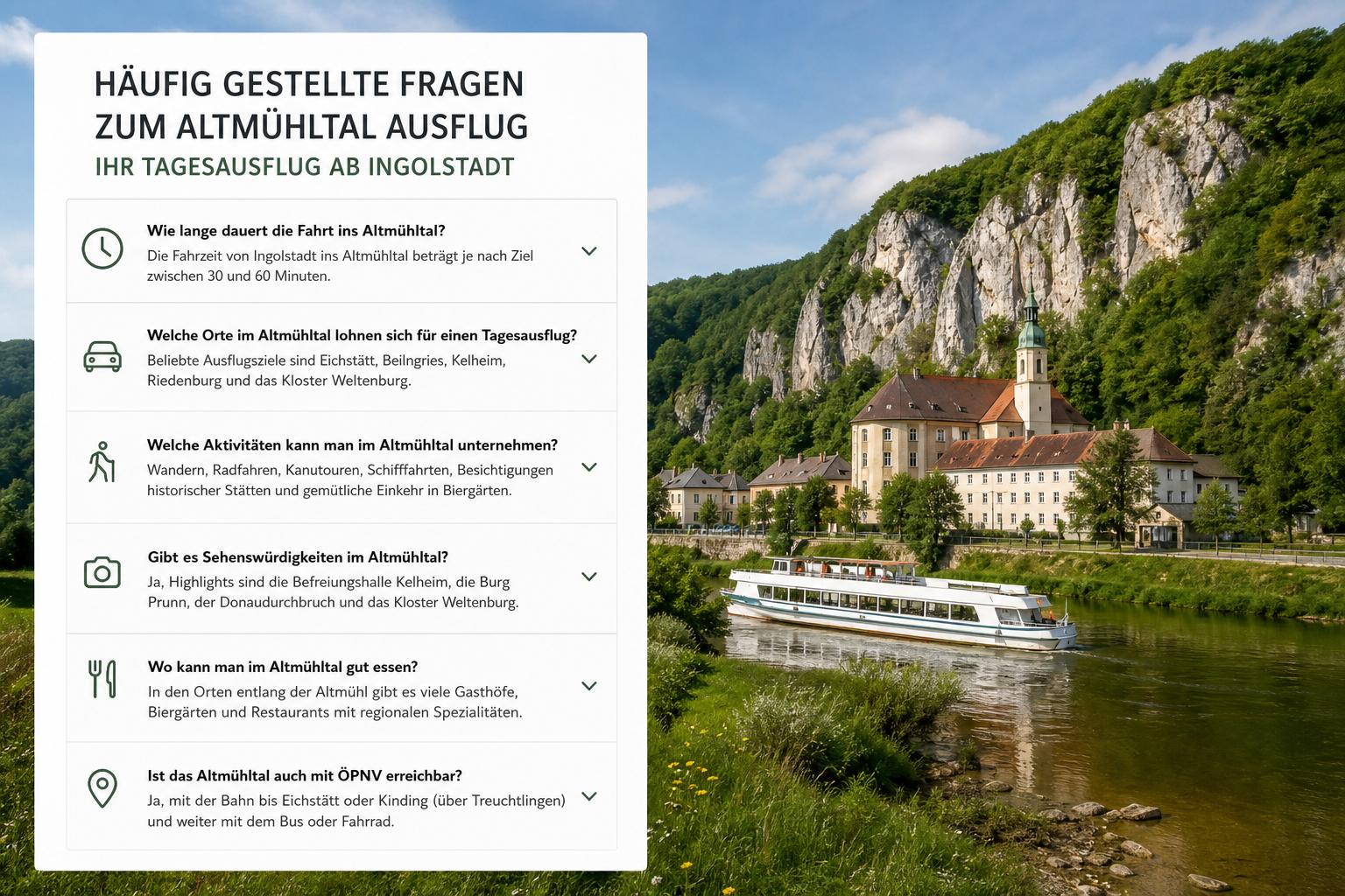 Tagesausflug ins Altmühltal ab Ingolstadt. Häufig gestellte Fragen zum Altmühltal Ausflug