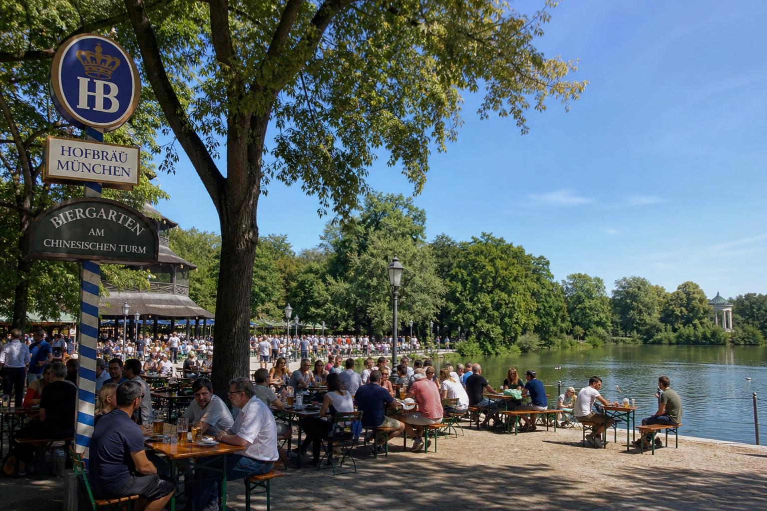 Die besten Biergärten in München. Gibt es einen Biergarten mit See in München direkt in der Stadt?